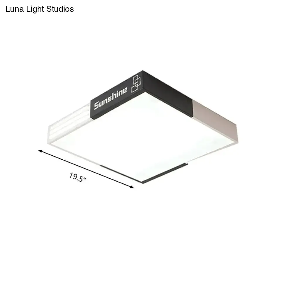 19.5"/23.5" Modern LED Square Acrylic Ceiling Lighting in White for Living Room