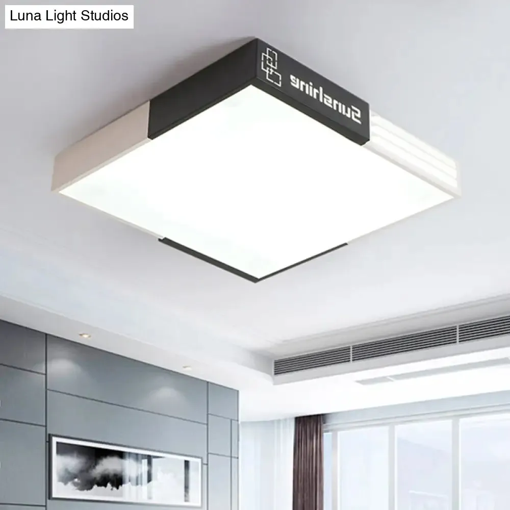19.5"/23.5" Modern LED Square Acrylic Ceiling Lighting in White for Living Room