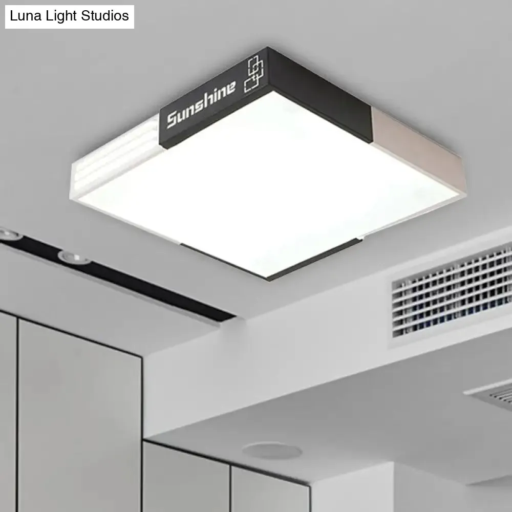 19.5"/23.5" Modern LED Square Acrylic Ceiling Lighting in White for Living Room