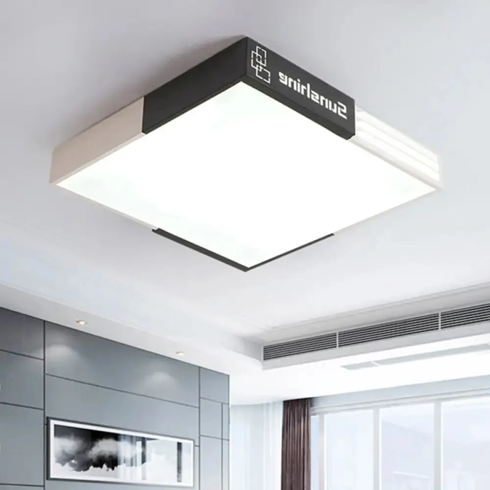 19.5"/23.5" Modern LED Square Acrylic Ceiling Lighting in White for Living Room