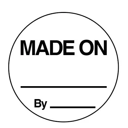 1" Permanent Round, Color-Code Food Dot Labels: 1,000/Pack