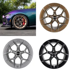 Aero 5 Wheel Kits (Set of 4 in Square/Staggered Combo) for Mustang 2005-23 & 2024  | RTR