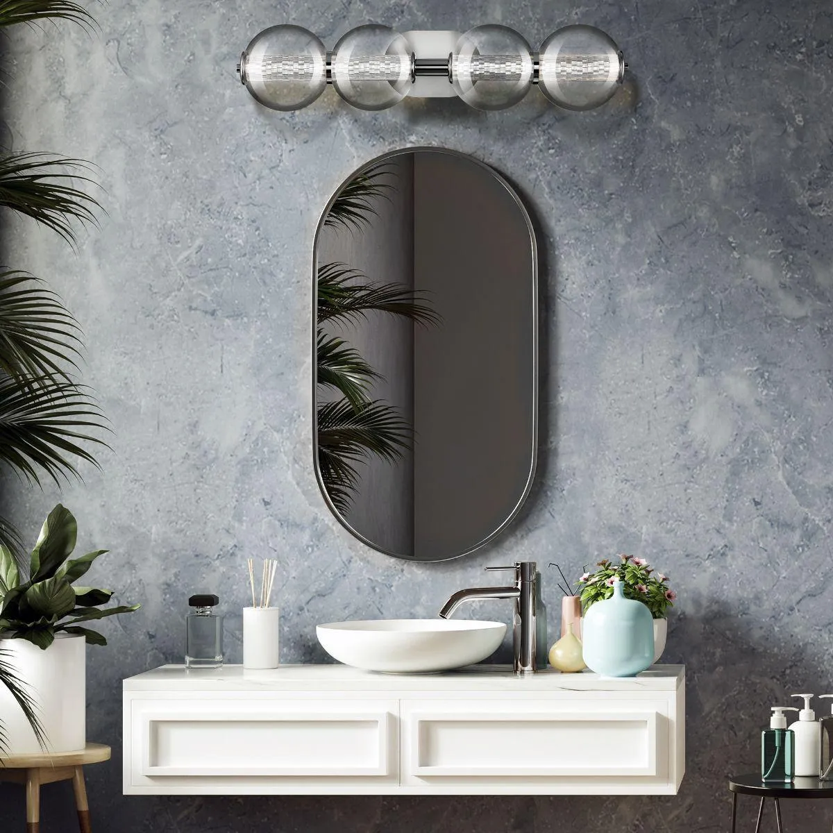 Atomo 25 in. 4 Lights LED Vanity Light chrome Finish
