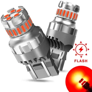 AUXITO 7440 7443 LED Bulb Red Strobe Brake Lights Bulbs Super Bright W21W T20