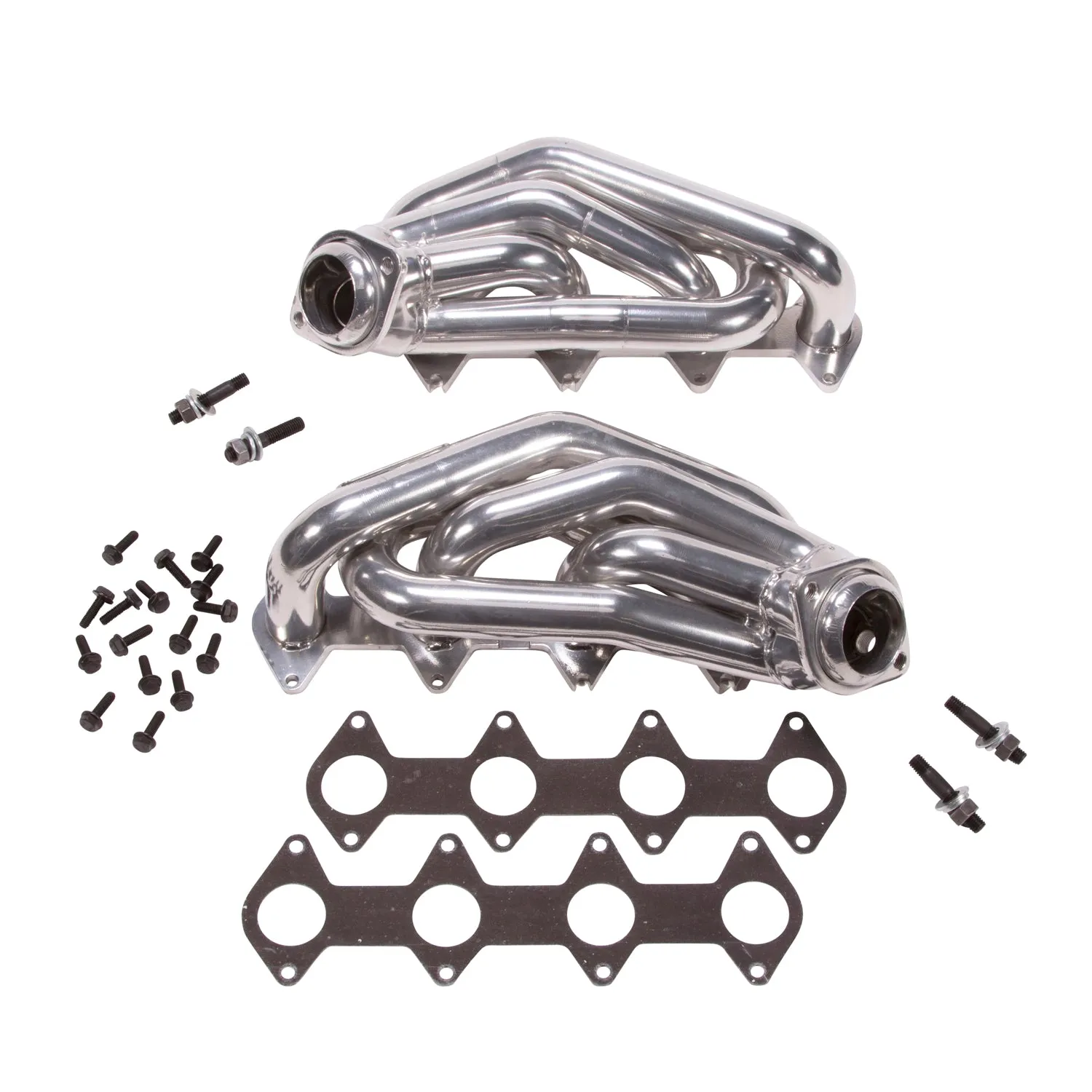 BBK Performance Parts 16120 2005-2010 MUSTANG GT 1-5/8 SHORTY TUNED LENGTH HEADERS (POLISHED SILVER CERAMIC)