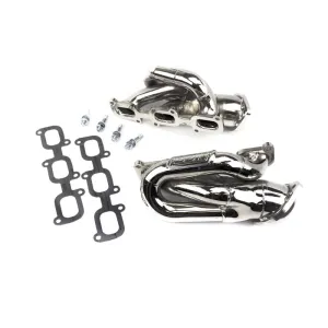BBK Performance Tuned Length Shorty Headers - 1.625 in Primary - Stock Collector Flange - Metallic Ceramic - Ford V6 - Ford Mustang 2011-14 - Pair