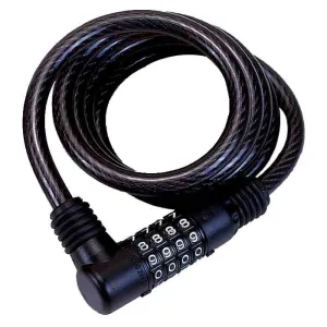 Bicycle Cable Lock - JY-207   JY-777. 10mm x 60 Black w/Mounting Bracket - Number Lock