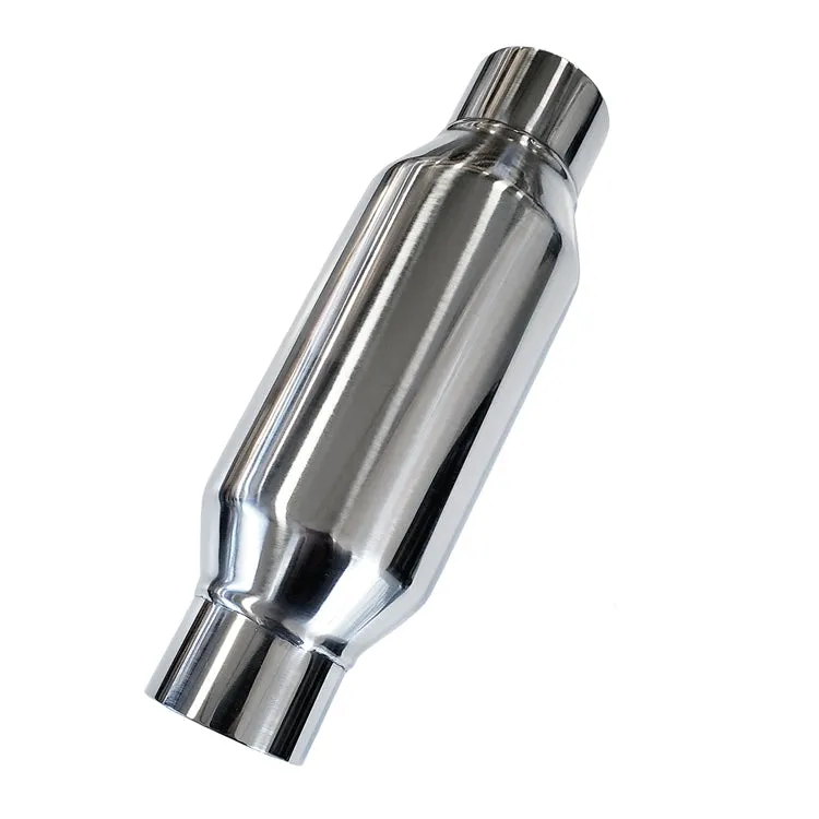 Bottle Style Resonator - 2.500" Inlet/Outlet x 12" Long - 304 Stainless