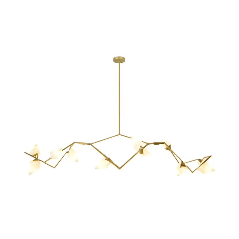 Branching Design 5/8-Light Dining Room Chandelier in Modern Black/Gold Ã¢â‚¬â€œ Plastic Shades Ã¢â‚¬â€œ Ceiling Lighting