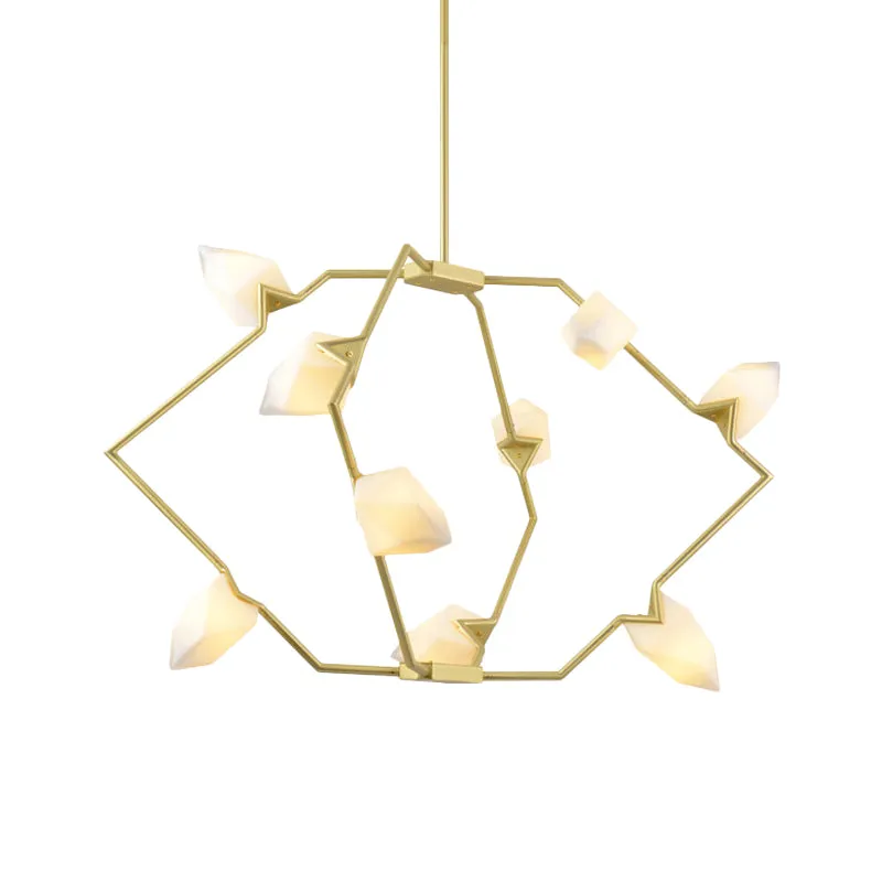 Branching Design 5/8-Light Dining Room Chandelier in Modern Black/Gold Ã¢â‚¬â€œ Plastic Shades Ã¢â‚¬â€œ Ceiling Lighting