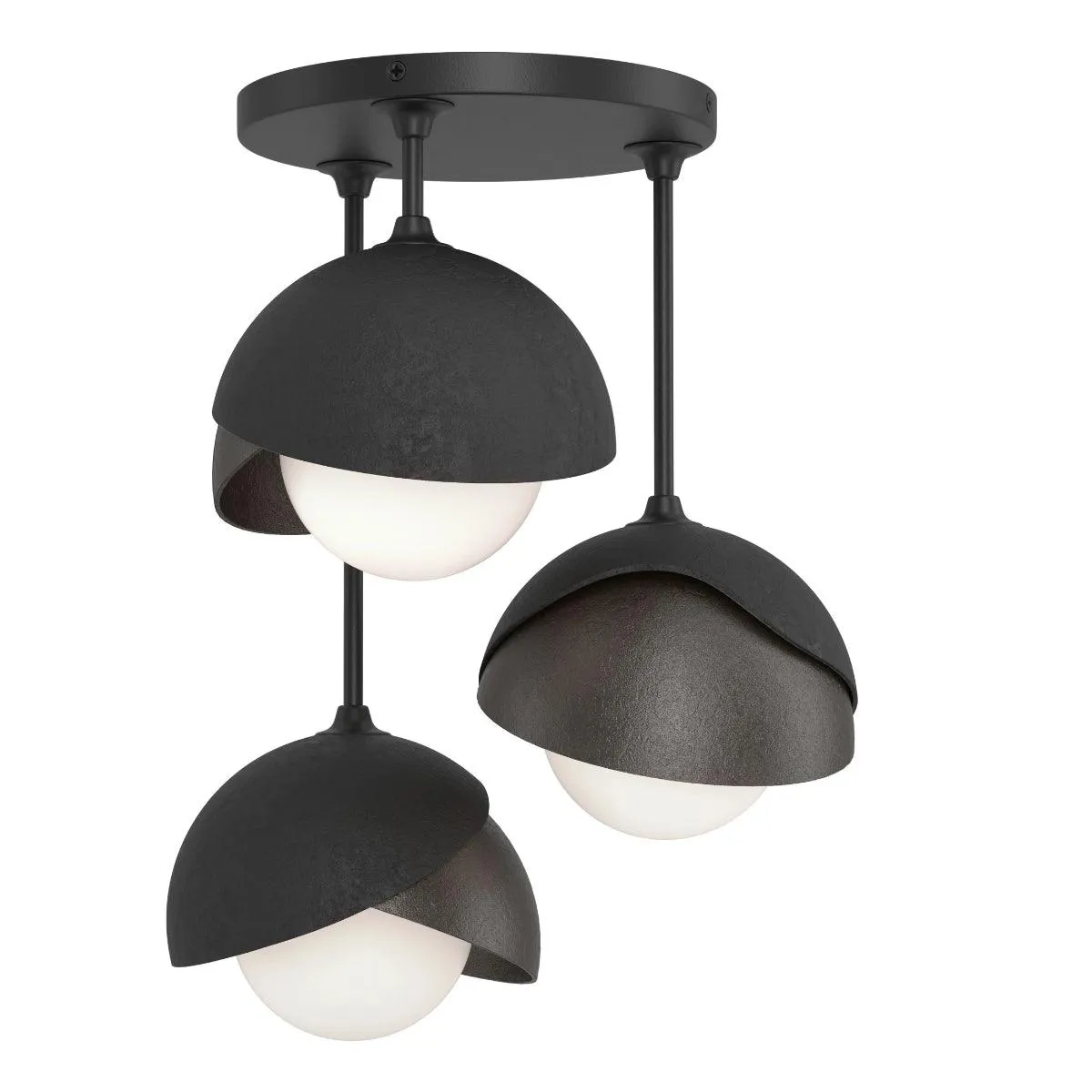 Brooklyn 15 in. 3 Lights Semi flush Mount Light Black finish