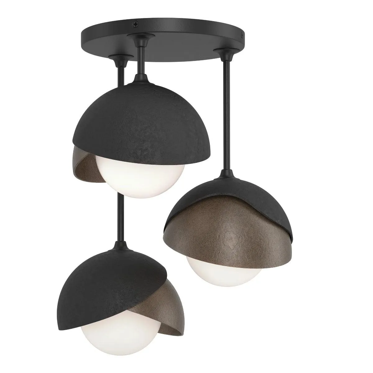 Brooklyn 15 in. 3 Lights Semi flush Mount Light Black finish