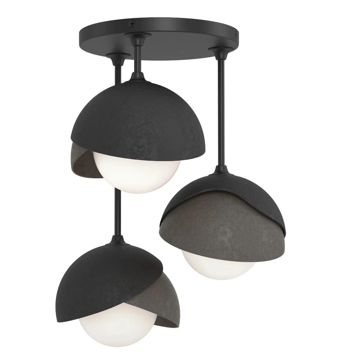 Brooklyn 15 in. 3 Lights Semi flush Mount Light Black finish