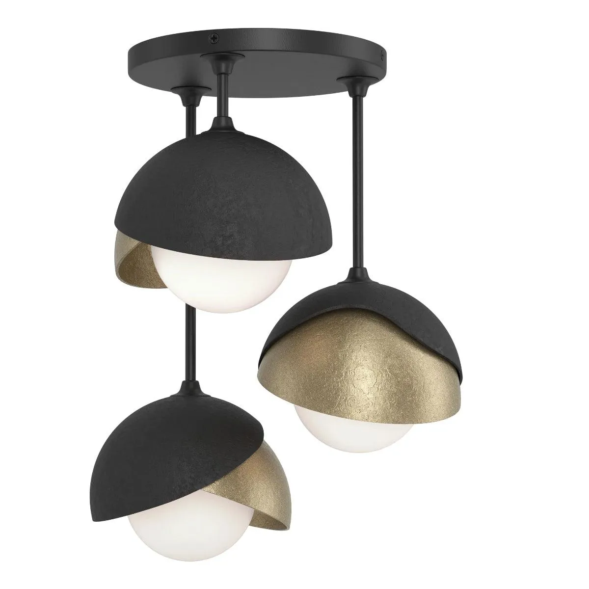 Brooklyn 15 in. 3 Lights Semi flush Mount Light Black finish