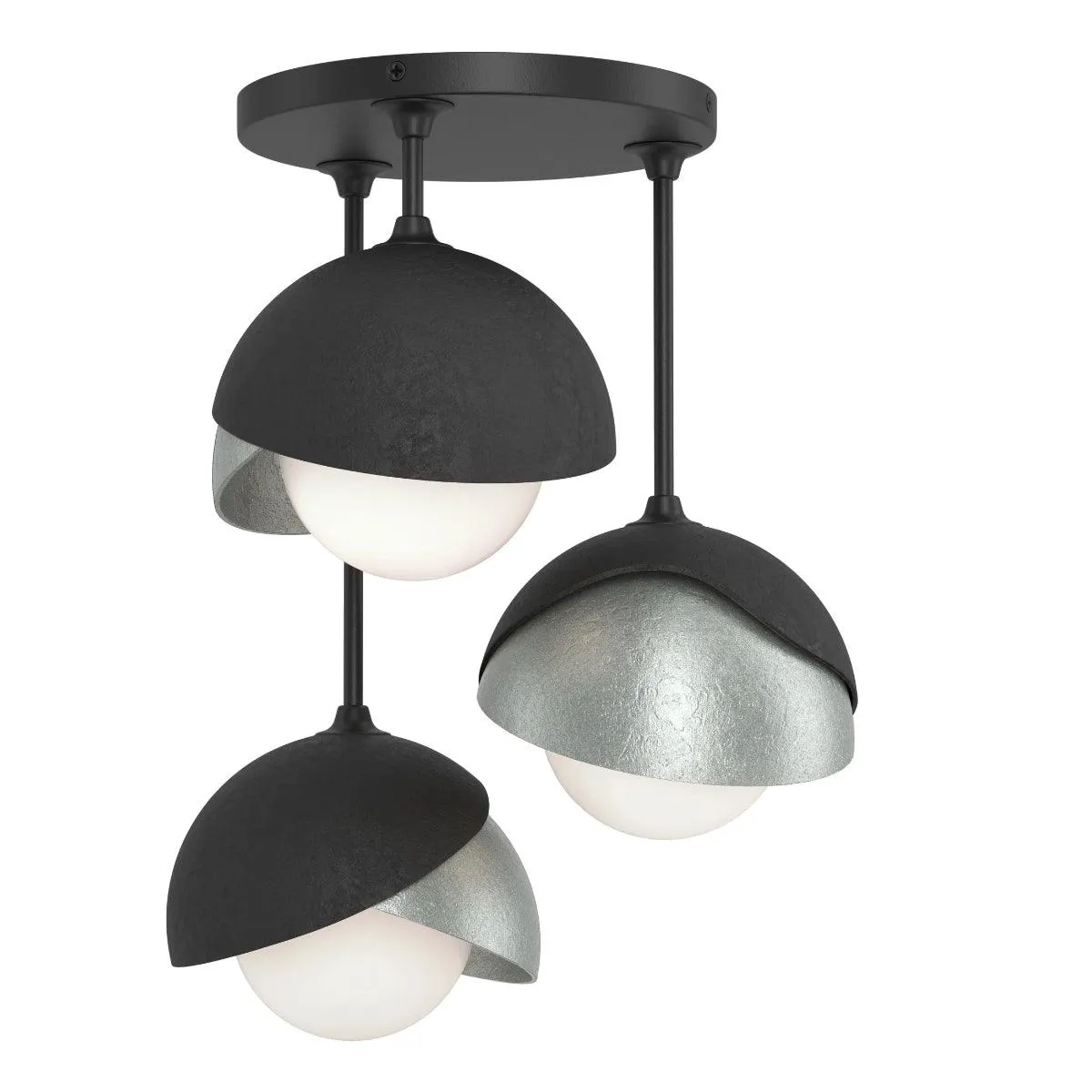 Brooklyn 15 in. 3 Lights Semi flush Mount Light Black finish