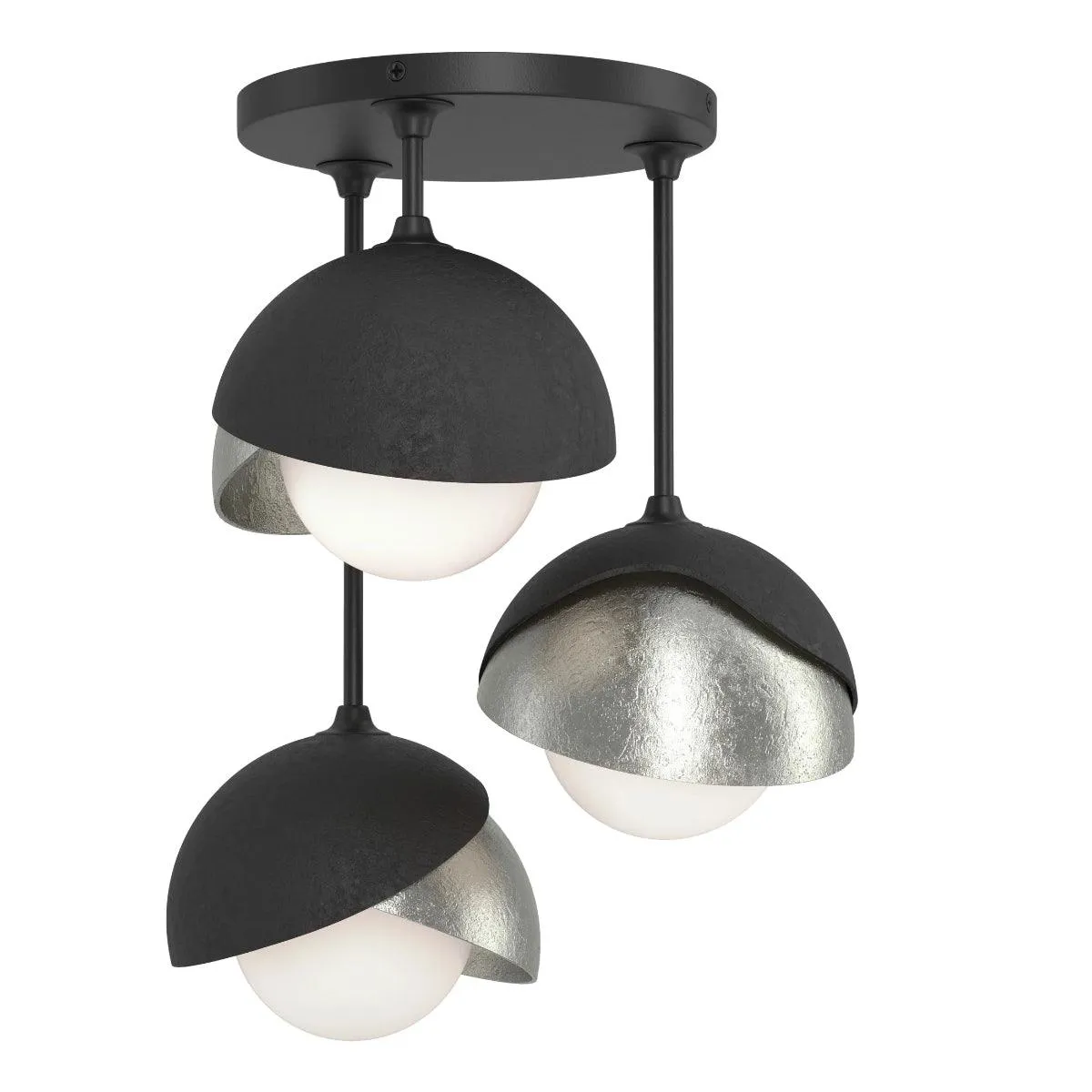 Brooklyn 15 in. 3 Lights Semi flush Mount Light Black finish