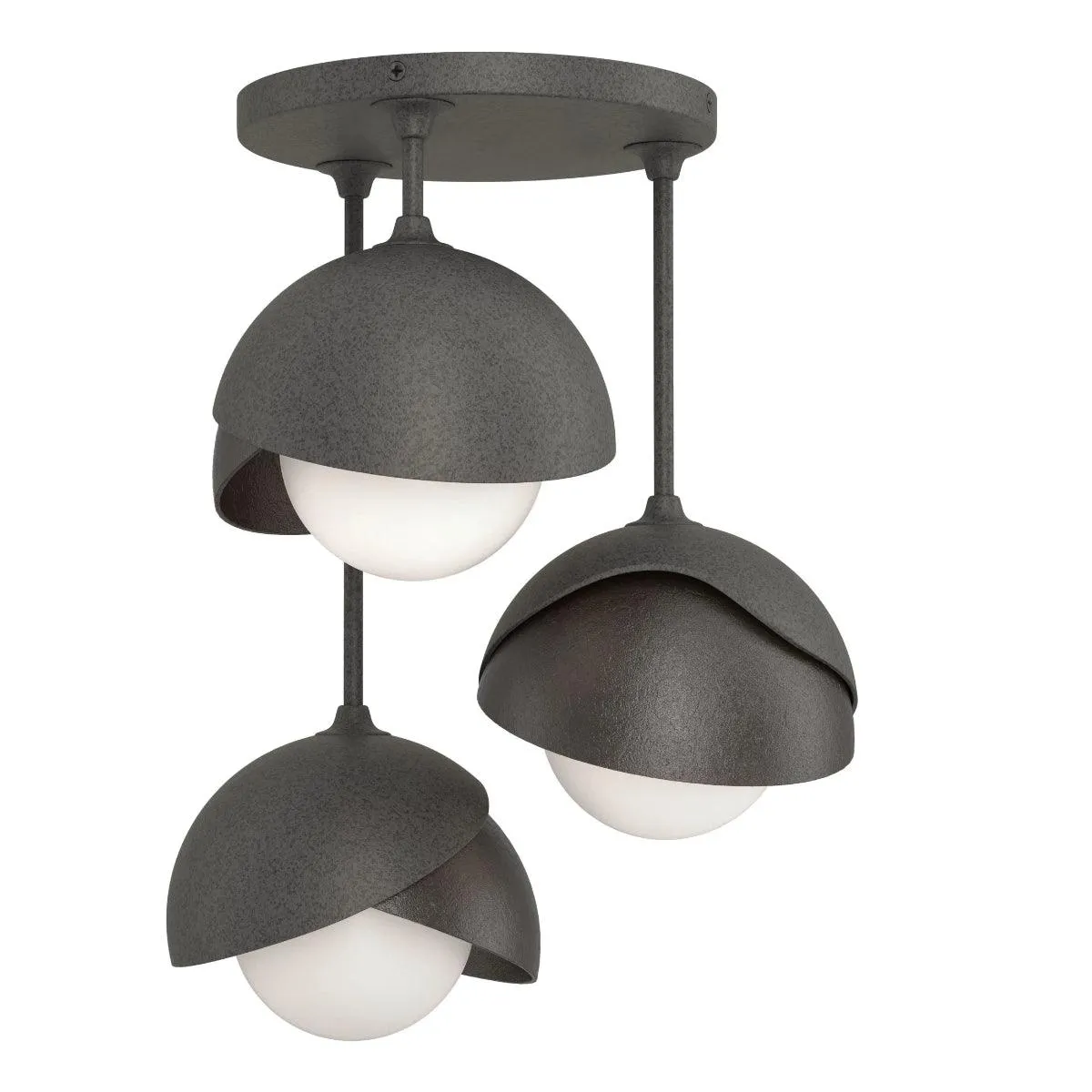 Brooklyn 15 in. 3 Lights Semi flush Mount Light Natural Iron finish