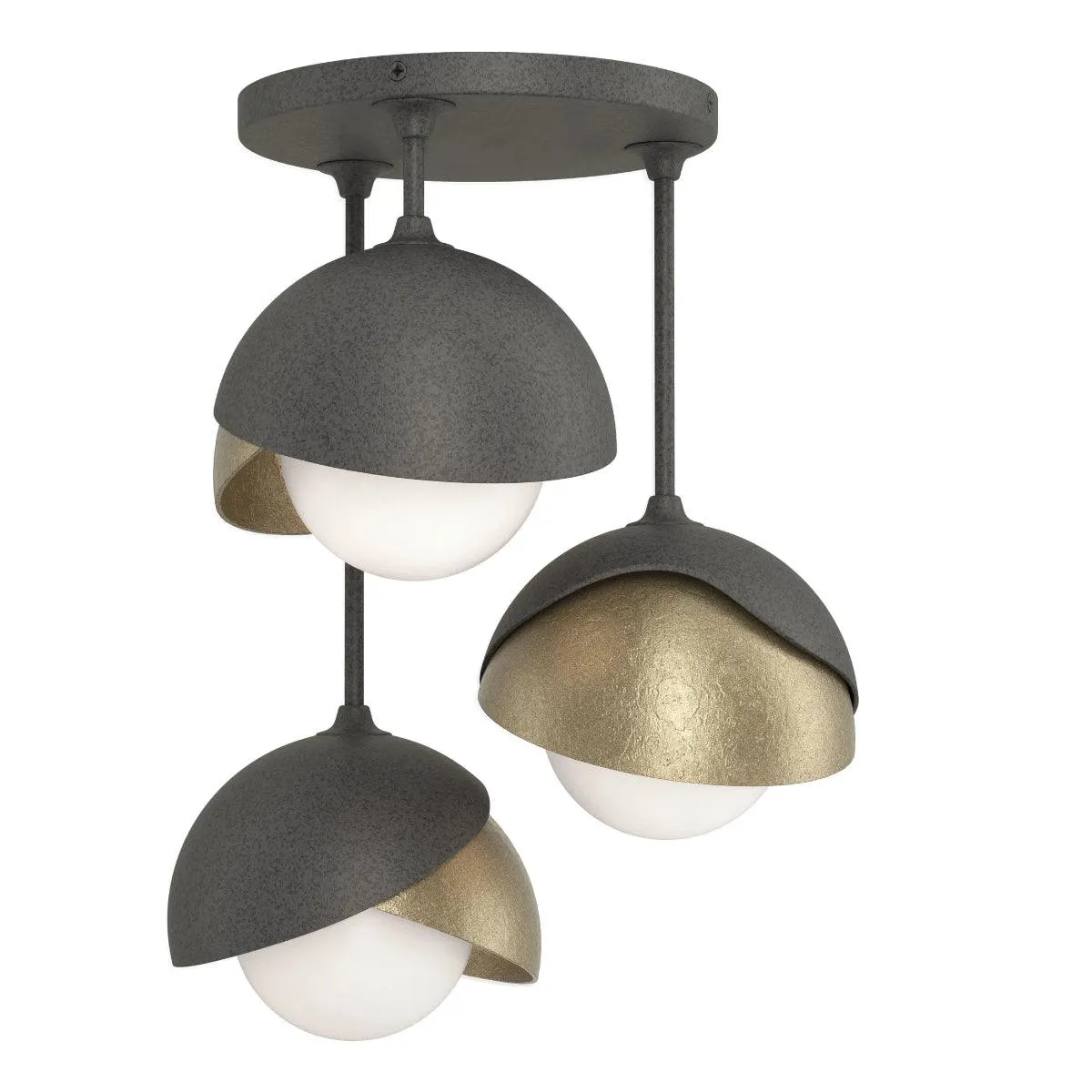 Brooklyn 15 in. 3 Lights Semi flush Mount Light Natural Iron finish
