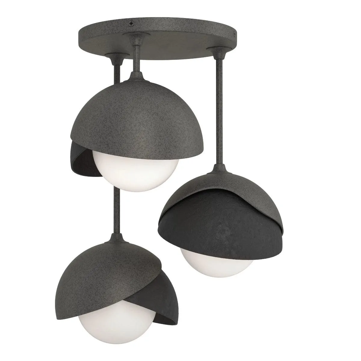 Brooklyn 15 in. 3 Lights Semi flush Mount Light Natural Iron finish