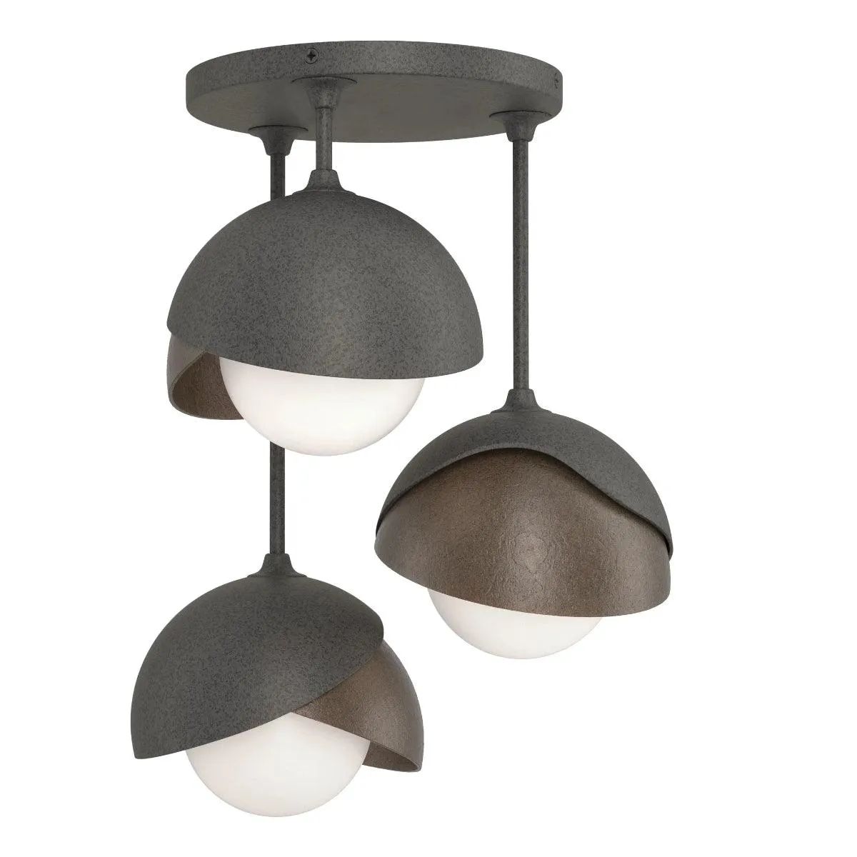 Brooklyn 15 in. 3 Lights Semi flush Mount Light Natural Iron finish
