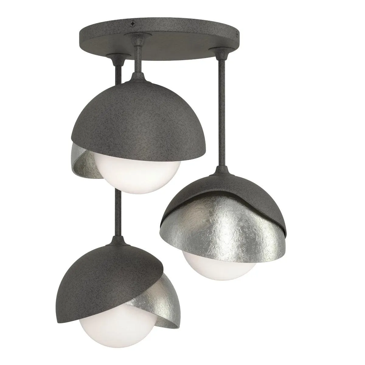 Brooklyn 15 in. 3 Lights Semi flush Mount Light Natural Iron finish