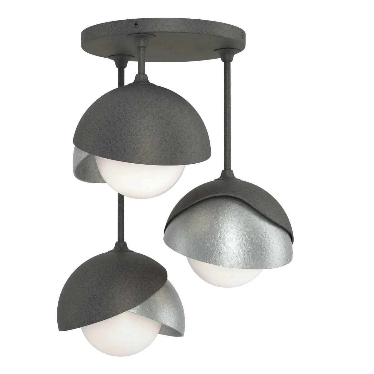 Brooklyn 15 in. 3 Lights Semi flush Mount Light Natural Iron finish