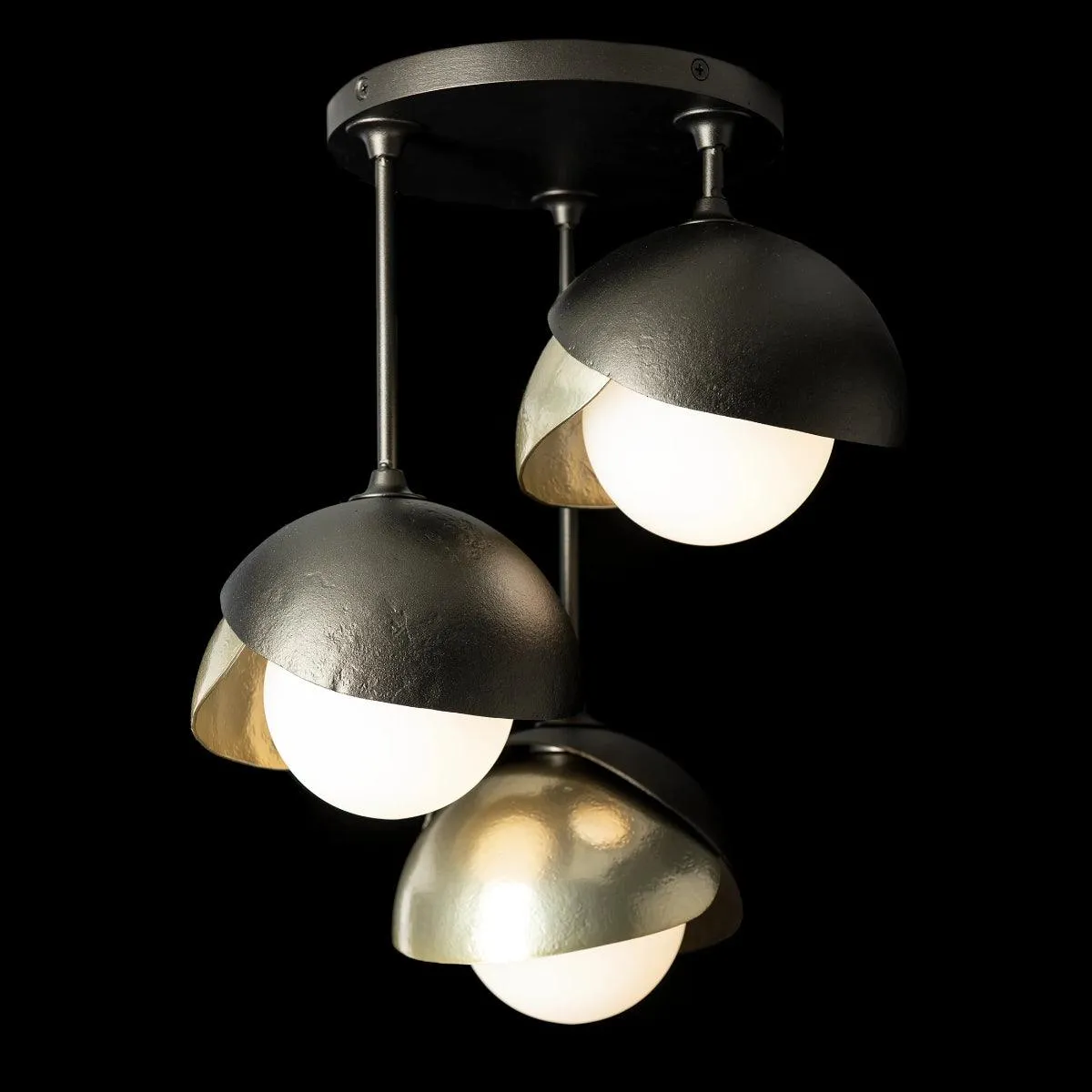Brooklyn 15 in. 3 Lights Semi flush Mount Light Natural Iron finish