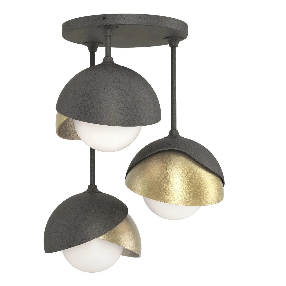 Brooklyn 15 in. 3 Lights Semi flush Mount Light Natural Iron finish