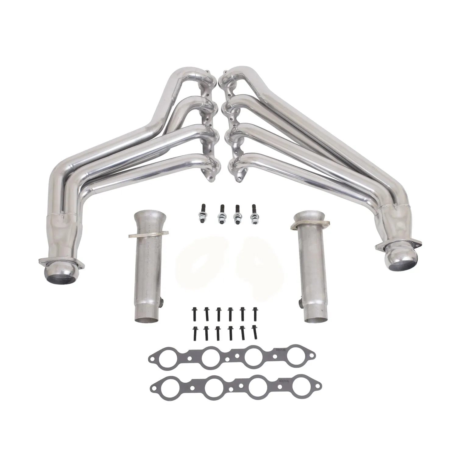 Chevrolet Camaro SS 1-7/8 Long Tube Exhaust Headers With High Flow Cats Polished Silver Ceramic 10-15 - Reconditioned