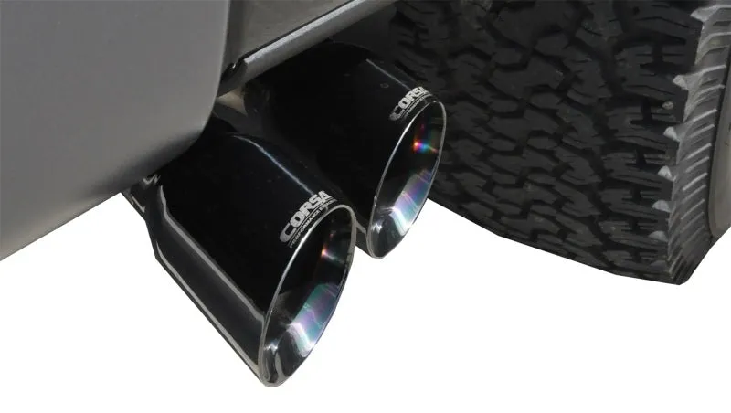 Corsa Xtreme Exhaust System - Cat-Back - 3.0" Diameter - Single Side Exit - Dual 4.5" Black Tips - Stainless - Natural - Ford Raptor 2011-14