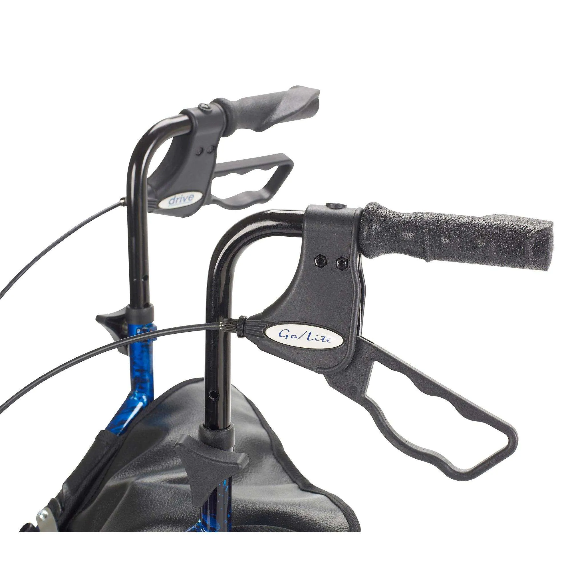Drive Medical 3 Wheel Rollator Rolling Walker w/ Basket Tray & Pouch