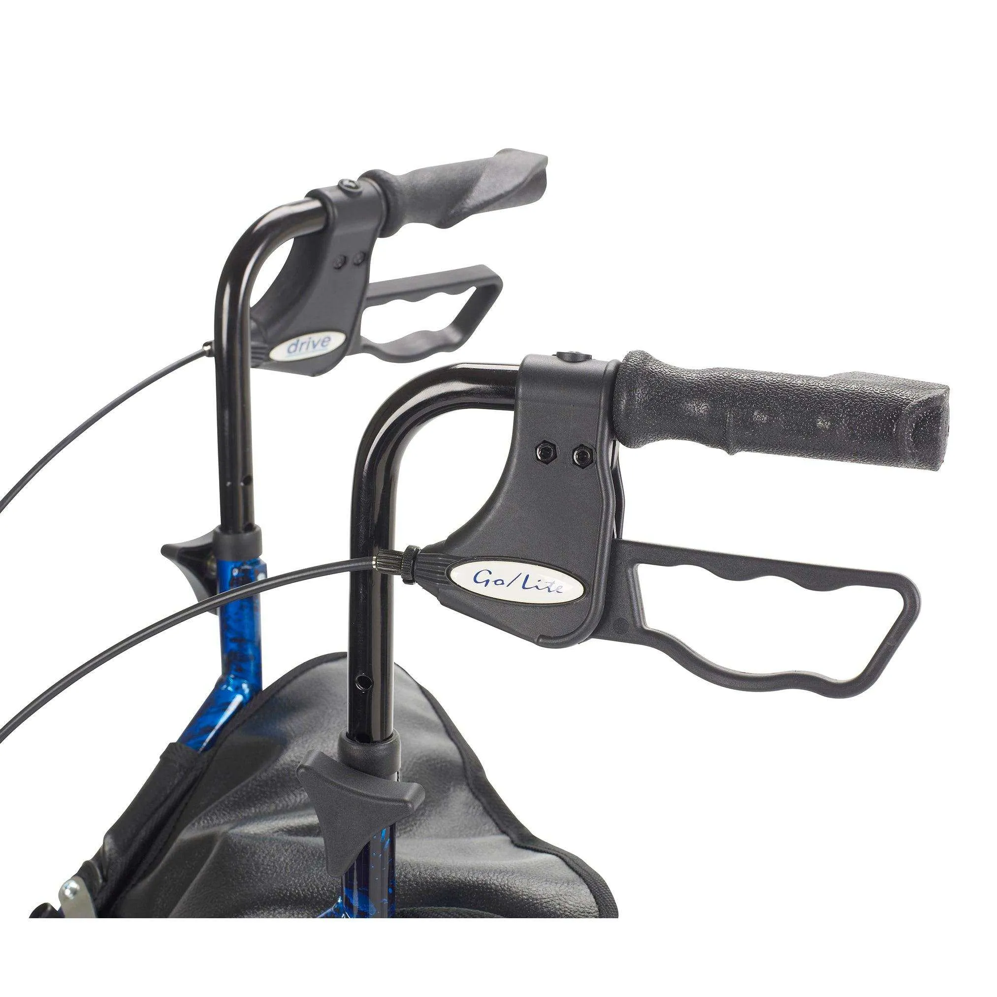 Drive Medical 3 Wheel Rollator Rolling Walker w/ Basket Tray & Pouch