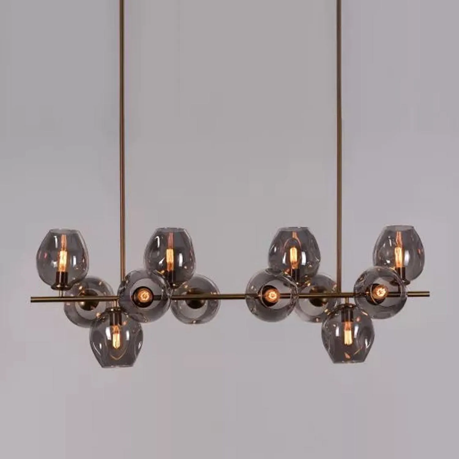 Efivos Exodus Grey Glass 12 Head Chandelier