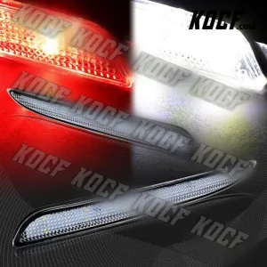 For 2010-2013 Mazda 3 Clear Lens Red LED Rear Bumper Reflector Brake Light Lamps