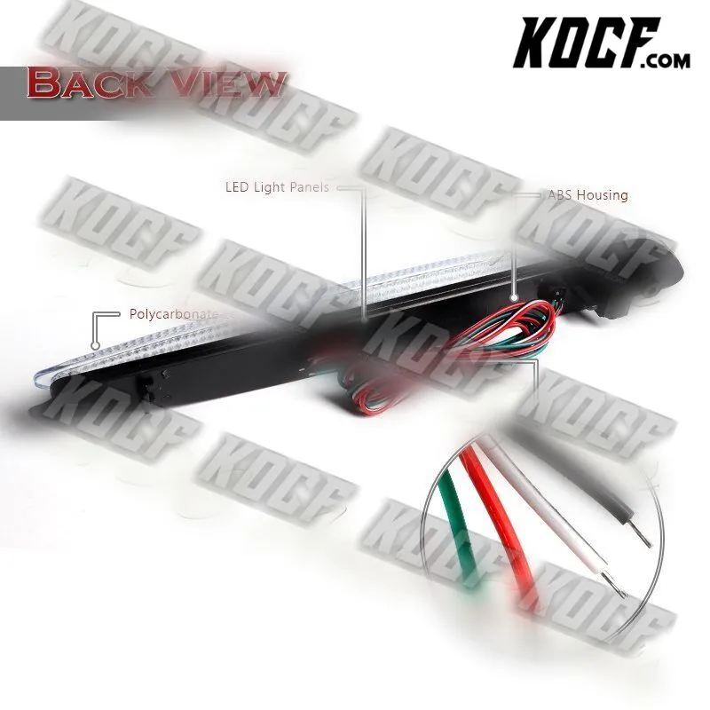 For 2010-2013 Mazda 3 Clear Lens Red LED Rear Bumper Reflector Brake Light Lamps