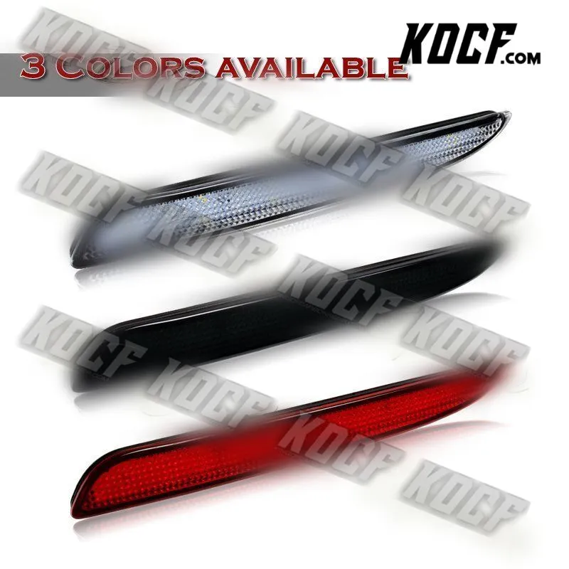 For 2010-2013 Mazda 3 Clear Lens Red LED Rear Bumper Reflector Brake Light Lamps