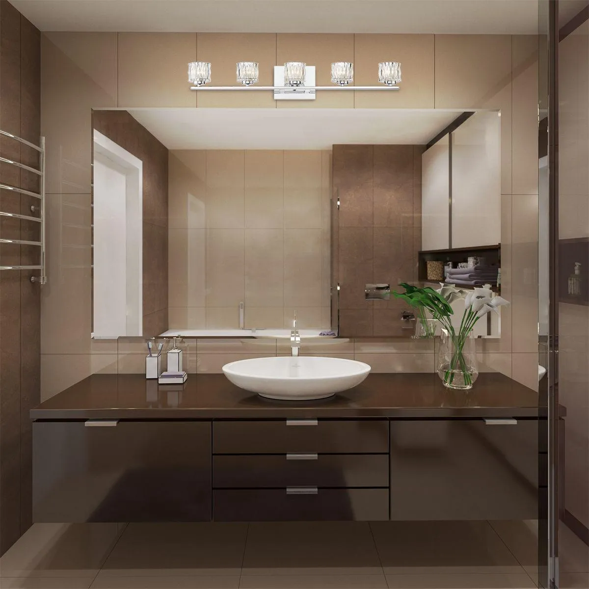 Guelph 32 in. 5 Lights LED Vanity Light Chrome Finish