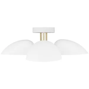 Jane 6 in 3 Lights Semi Flush Mount Light White finish
