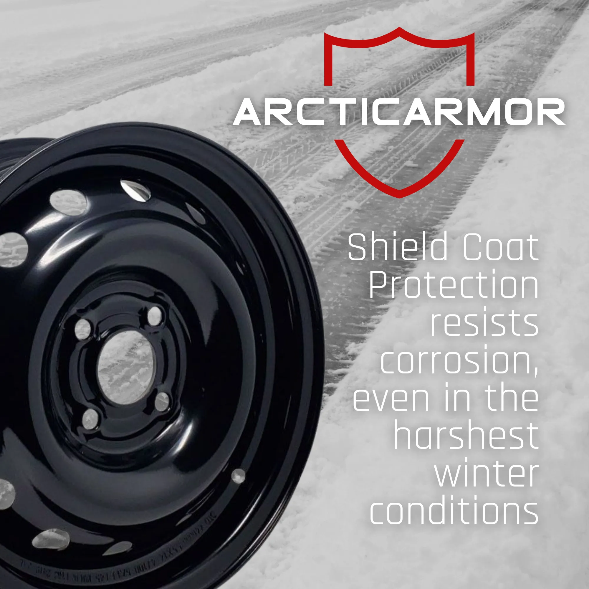 Krypton Steel Wheel 16X6.5 5X105 ET 40MM Bore 56.6 Black ArcticArmor Shield Coat Steel Rim