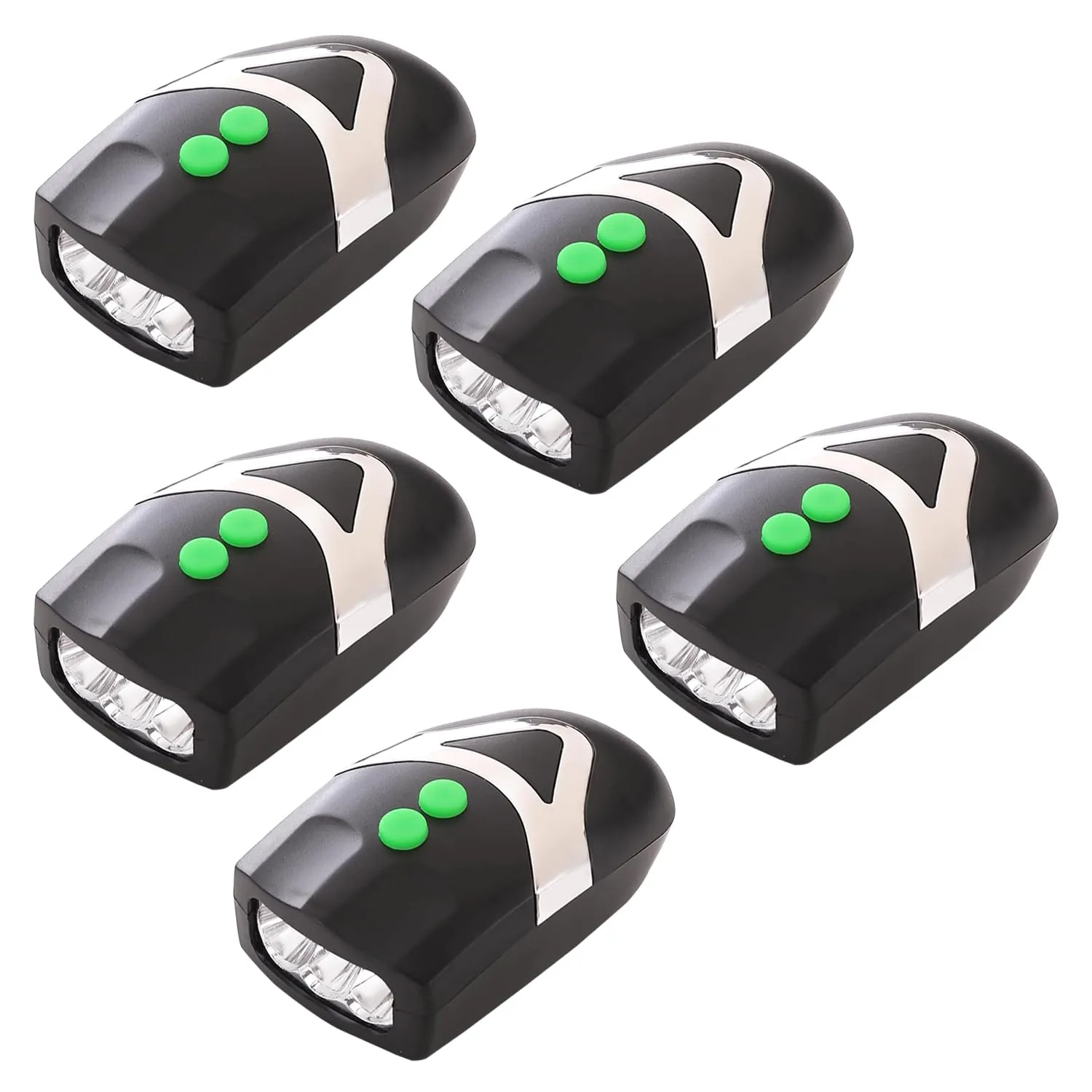 Kuber Industries Cycling Safety Lights|Bicycle Light Battery Powered|Fits On Any Road Bikes-Pack of 5 (Black)
