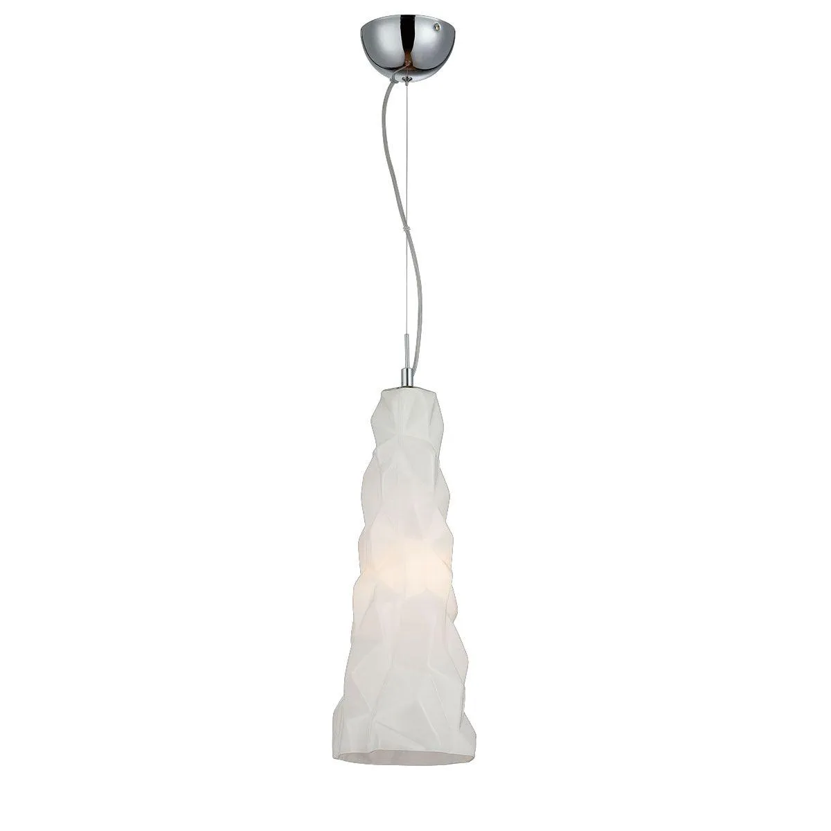 Lazer 7 in. Pendant Light Chrome Finish Opal White