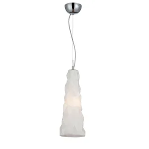 Lazer 7 in. Pendant Light Chrome Finish Opal White