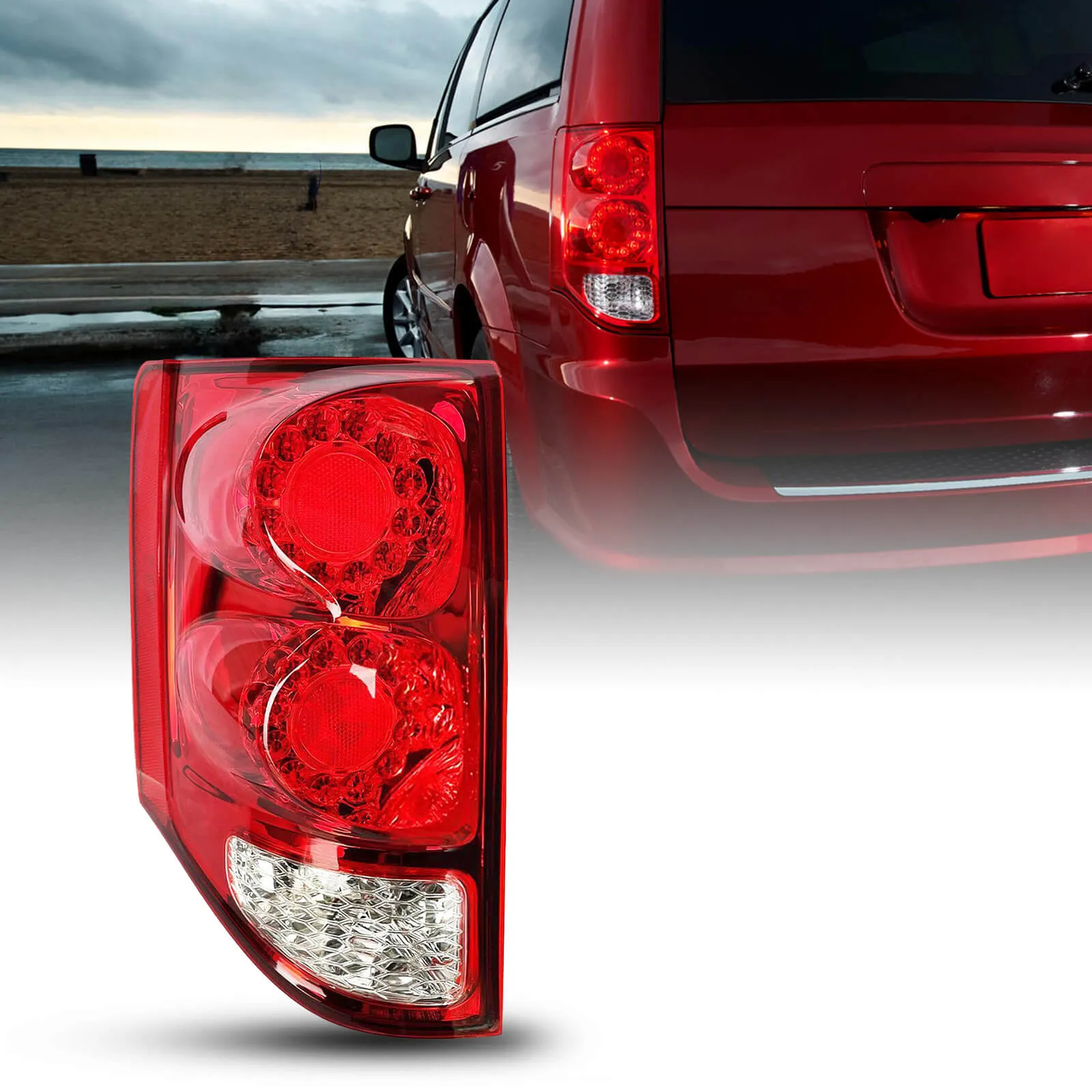 LED Tail Light Assembly Right Side and Left Side Compatible with 2011-2020 Dodge Grand Caravan(Replaces OEM LED ONLY)