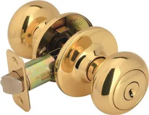 Legend Decorative Knob Entry Lockset Polished Brass