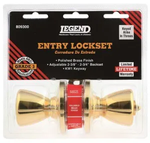 Legend Entry Lock Keyed Alike 3 Fts Polished Brass