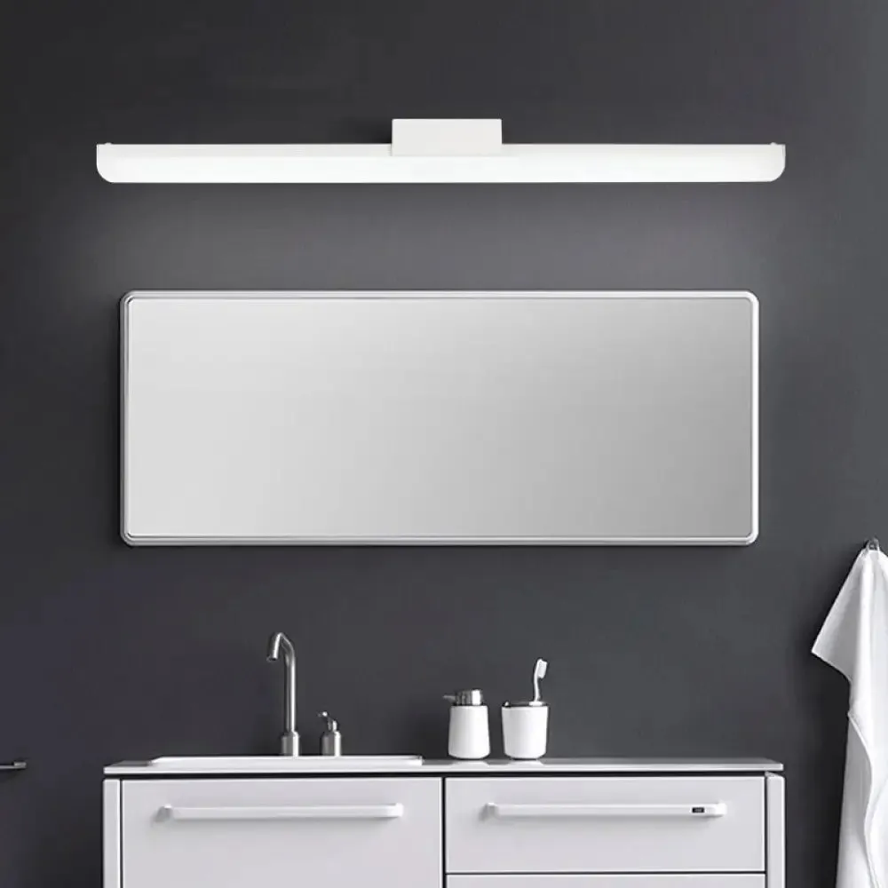 Linear LED Bathroom Vanity Sconce with Acrylic Diffuser - Simple Metal Design
