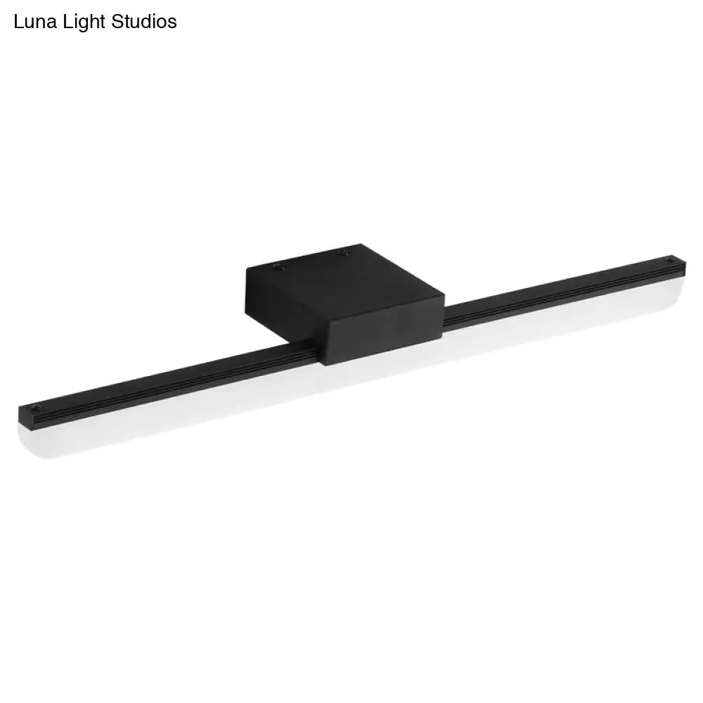 Linear LED Bathroom Vanity Sconce with Acrylic Diffuser - Simple Metal Design