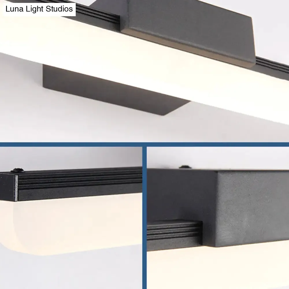 Linear LED Bathroom Vanity Sconce with Acrylic Diffuser - Simple Metal Design