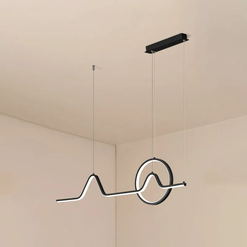 Minimalist Aluminum LED Dining Room Pendant Lamp â€“ Curve Art Island Lighting