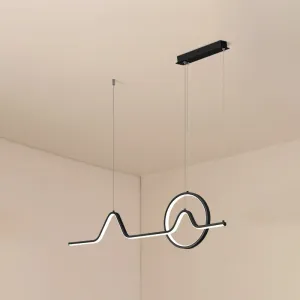 Minimalist Aluminum LED Dining Room Pendant Lamp â€“ Curve Art Island Lighting